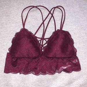 PINK Victoria’s Secret strappy bralette | burgundy